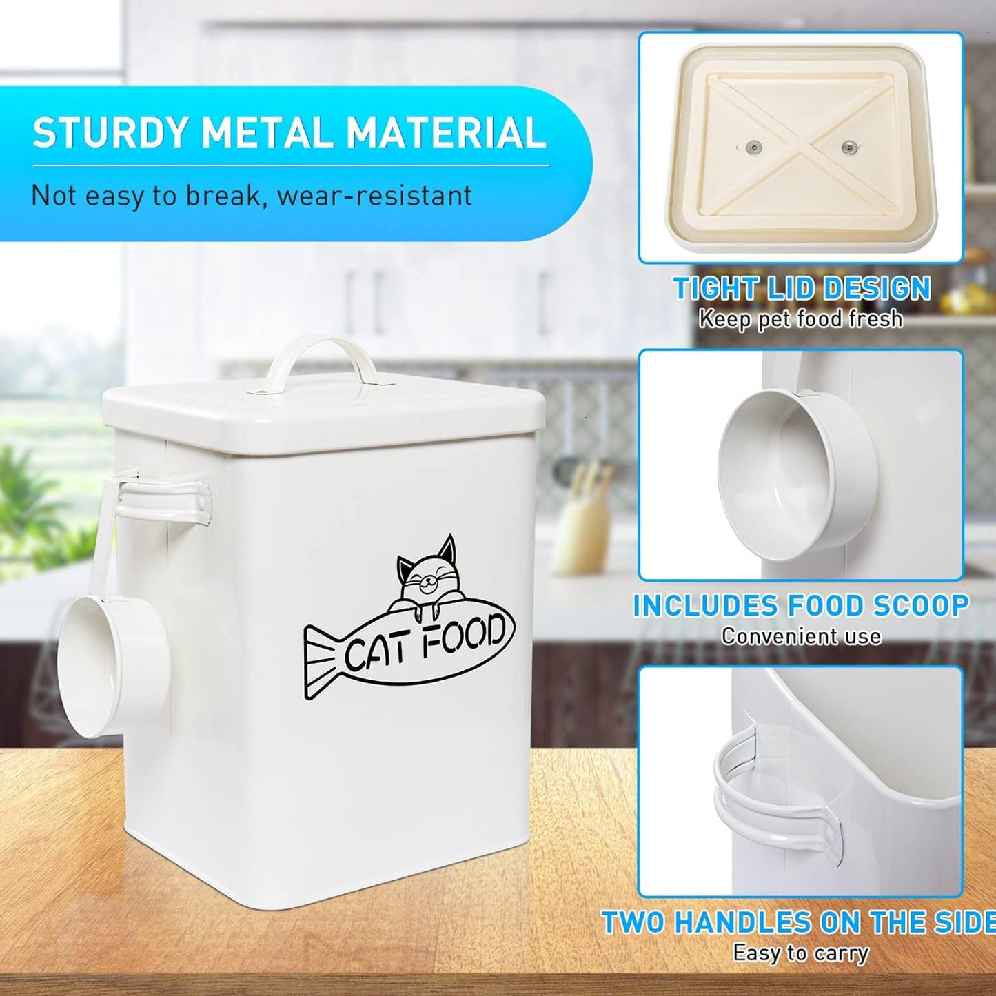 Vumdua pet food bin with lid removed showing interior