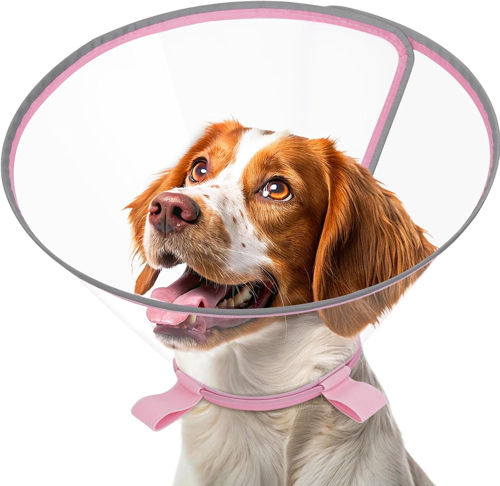 Clear Dog Cone for Small Dogs After Surgery, Adjustable E-Collar to Stop Licking with Padded Neck for Chihuahua,etc, Soft Recovery Collar with Reflective Trim for Night Visibility, Black XXS - Image 11