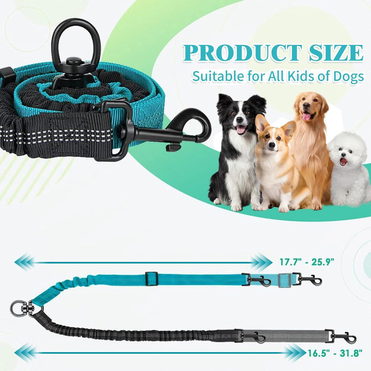 Close up view of the 360 degree swivel coupler on the purple no tangle two dog leash splitter