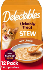 Delectables Lickable Treat Stew Non-Seafood Wet Cat Treat Variety Pack, Food Topper, Hydrating, Grain-Free, No Fillers, No By-Products, No Added Preservatives, 1.4oz Pouch, 12ct - Image 12