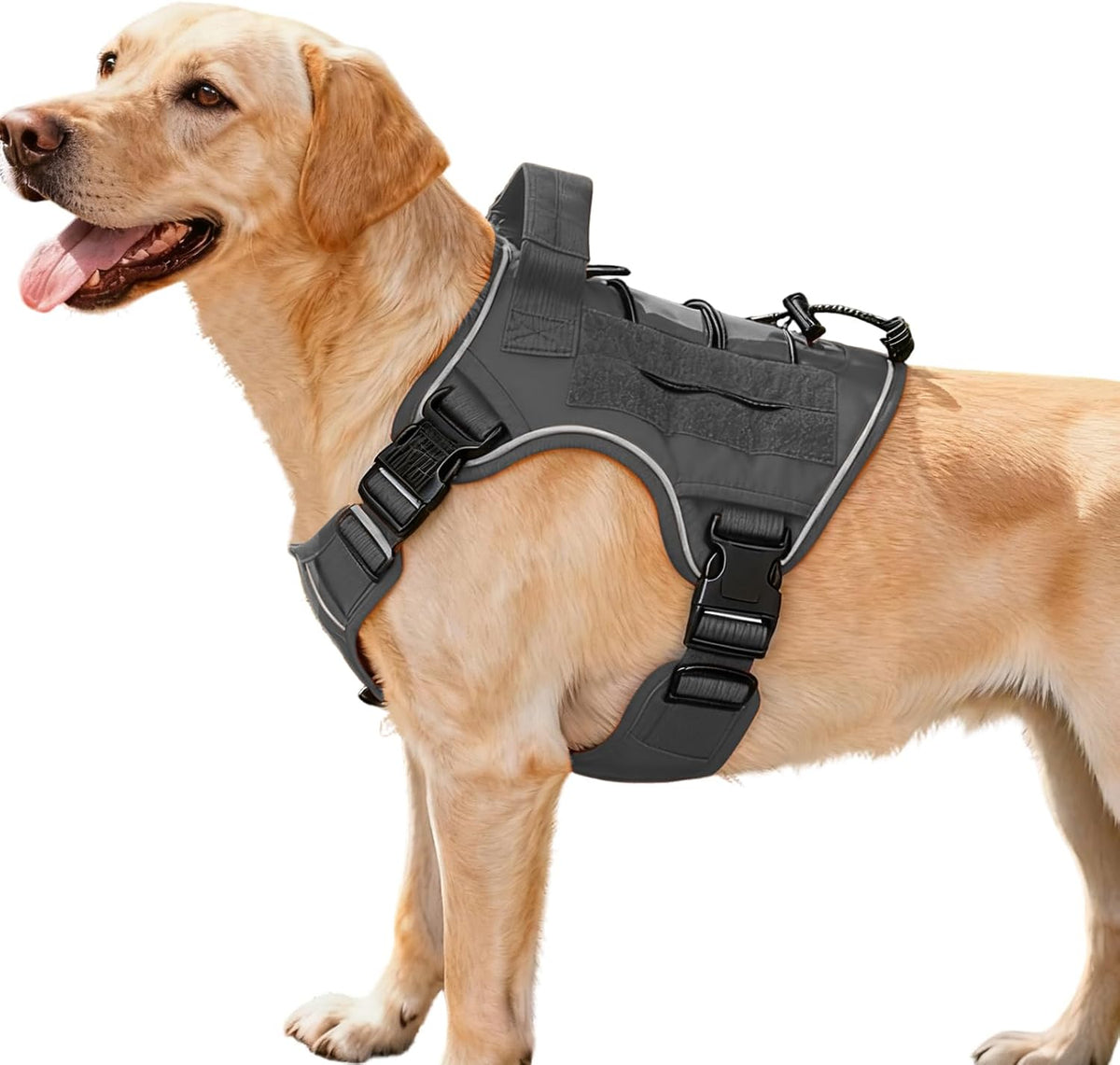 Heavy-Duty Tactical Dog Harness for Large Dogs, No Pull Adjustable Reflective Pet Vest with Molle System, K9 Military-Grade Control for Service Training, Outdoor & 10+ Breeds, Pink Camo, Medium - Image 10