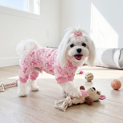 Ruirichfun breathable pink pet recovery suit fabric texture close up