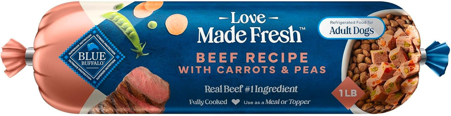 Blue Buffalo Love Made Fresh Natural Adult Dog Food, Refrigerated, Chicken with Carrots and Peas, Fresh Dog Food, Ready-to-Serve, 1-lb Roll - Image 12