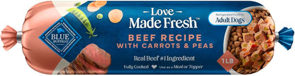 Blue Buffalo Love Made Fresh Natural Adult Dog Food, Refrigerated, Chicken with Carrots and Peas, Fresh Dog Food, Ready-to-Serve, 1-lb Roll - Image 12