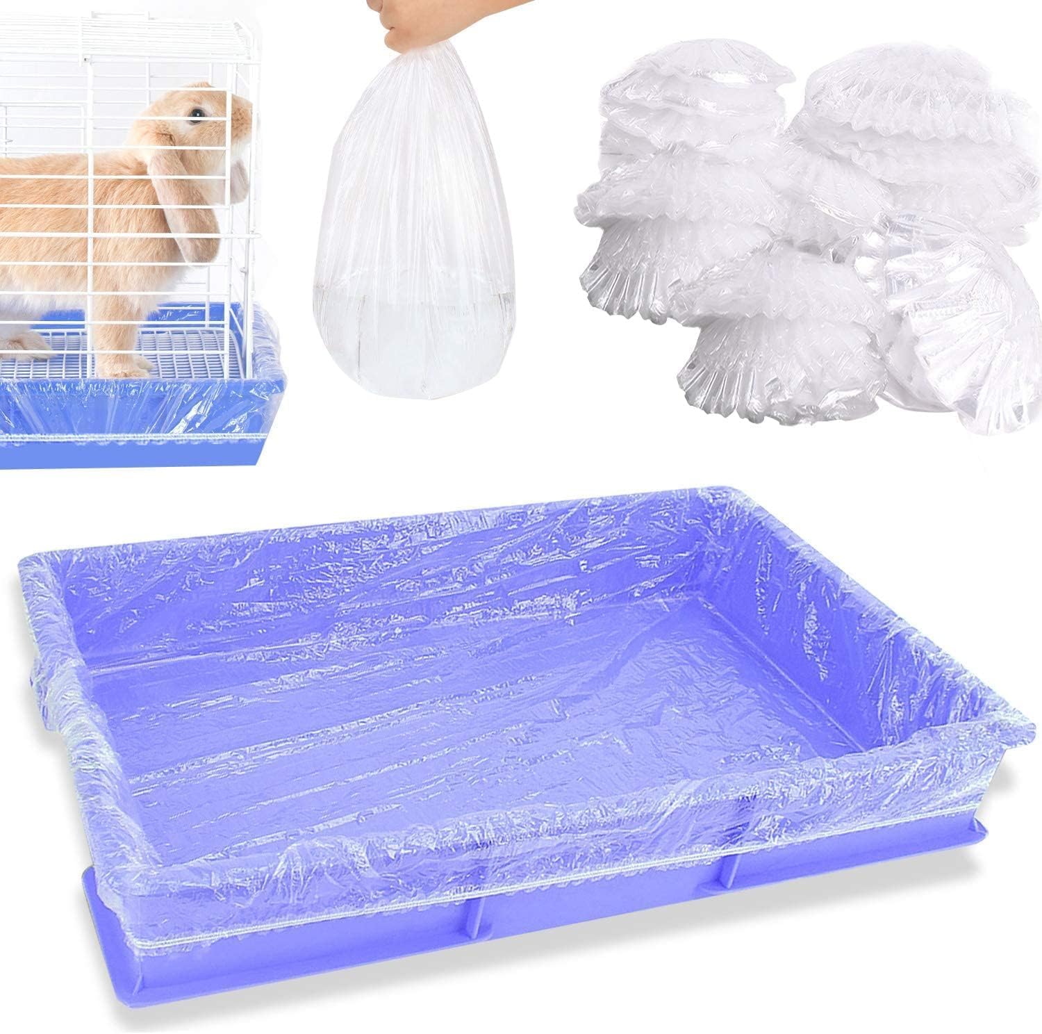 upcessory 50 pcs Disposable Cage Liners, Clear Plastic Rabbit Cage Liner Bag, Universal Toilet Film for Bunny, Hamster, Totoro, Hedgehog, Guinea Pig and Small Animals. - Image 9