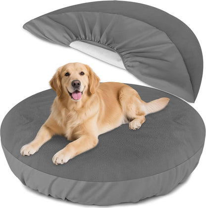 LotuFlor replacement dog bed cover front view showing gray waterproof fabric.