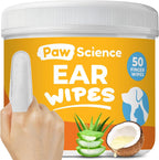 Paw Science dog ear cleaner wipes tub front view