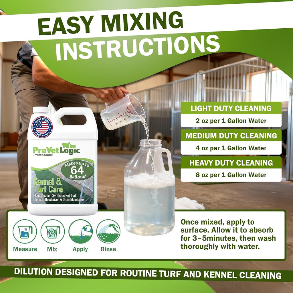 ProVetLogic floor and turf cleaner usage example on synthetic grass