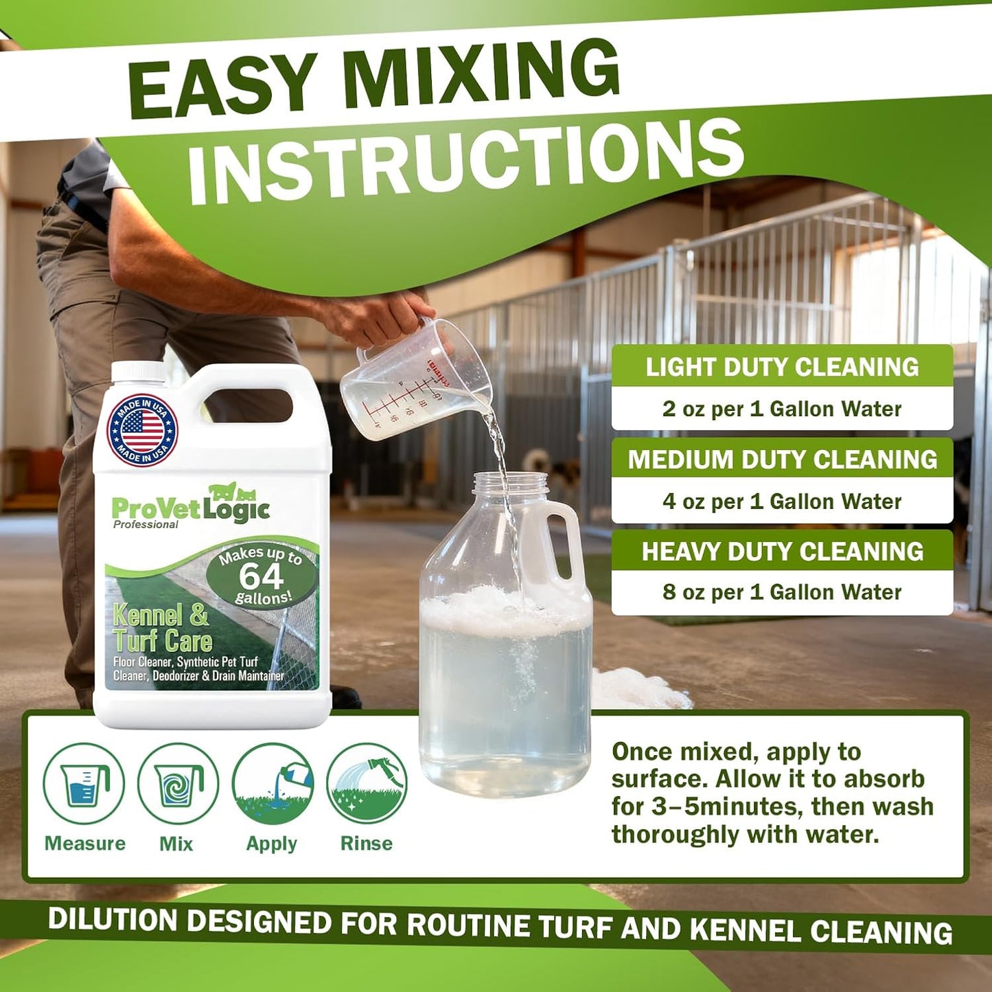 ProVetLogic floor and turf cleaner usage example on synthetic grass