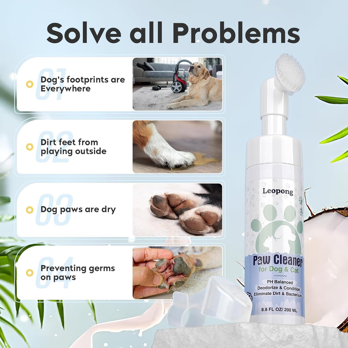 Leopong organic paw balm for dry pet pads
