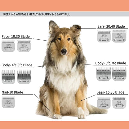 Heat resistant ceramic dog grooming blades pack of three for professional pet salons
