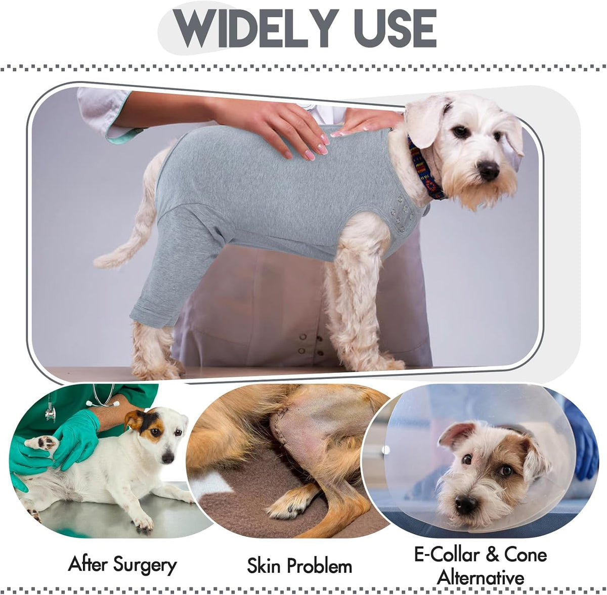 IDOMIK cone collar alternative dog recovery pants side view