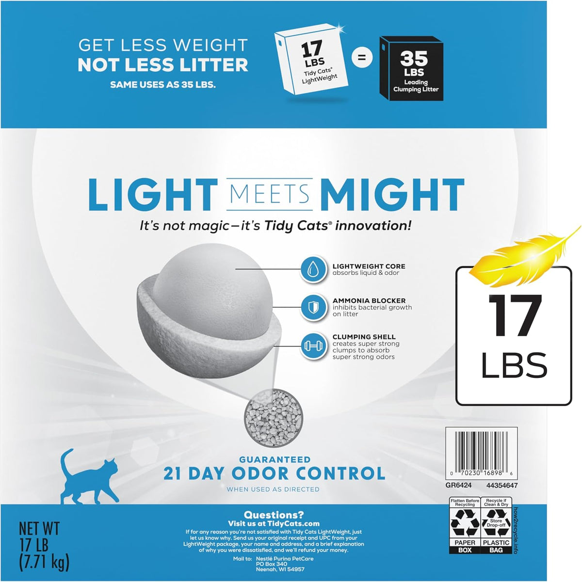 Purina Tidy Cats instant action odor control label showcase