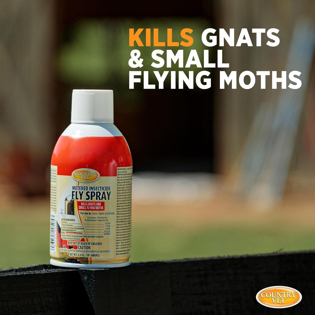 Side perspective of the authentic USA imported Country Vet automated insecticide refill canister.
