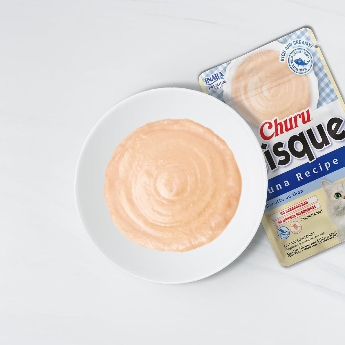 Inaba Churu Bisque creamy lickable cat puree texture shot
