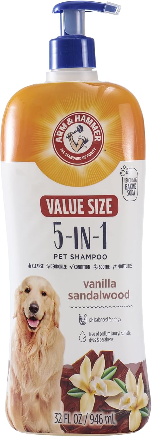 Arm & Hammer for Pets 5-in-1 Dog Shampoo with Conditioner, Deodorizing Oatmeal Dog Shampoo with Aloe, Shea Butter, Baking Soda and Coat Care, Vanilla Sandalwood Scent, 20 Fl Oz - Image 9