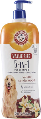 Arm & Hammer for Pets 5-in-1 Dog Shampoo with Conditioner, Deodorizing Oatmeal Dog Shampoo with Aloe, Shea Butter, Baking Soda and Coat Care, Vanilla Sandalwood Scent, 20 Fl Oz - Image 9