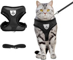 shudyear Summer cat Chest Harness and Leash, Anti-Escape Adjustable Soft mesh cat Leash and Chest Harness Set for All Types of Cats cat Vests (Size S,Black) - Image 15