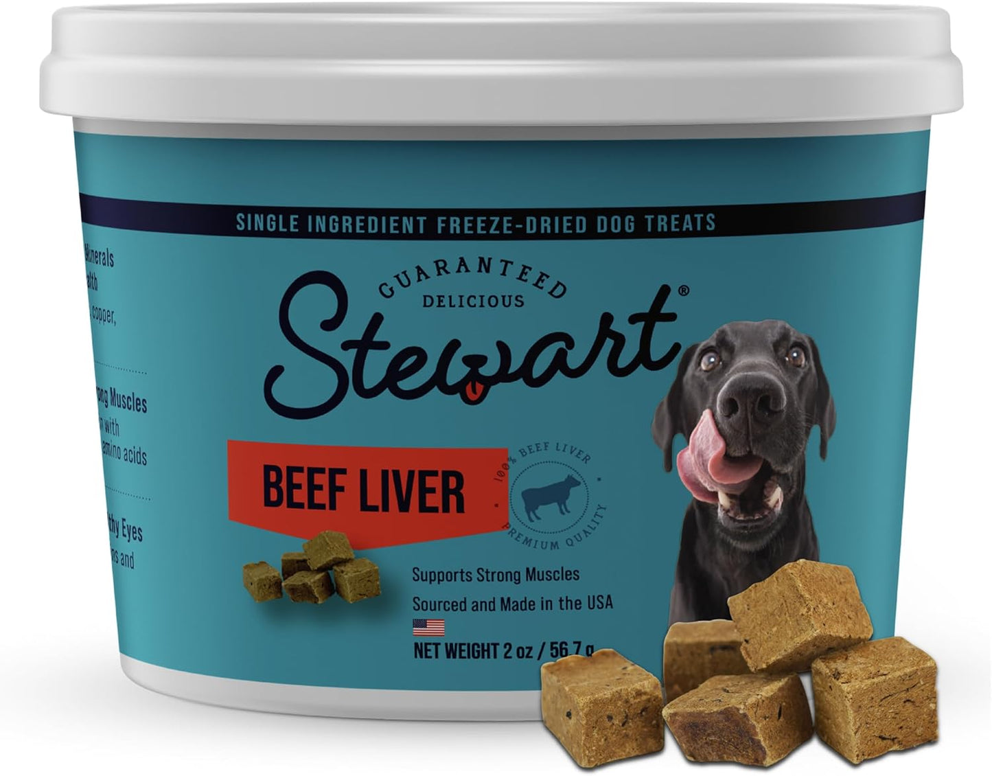 Stewart 100% Beef Liver Dog Treats, 21 oz Tub, ~475 Pieces, Freeze Dried Raw, 50% Protein, Single Ingredient Training Treats or Meal Topper, Grain Free, Gluten Free - Image 9