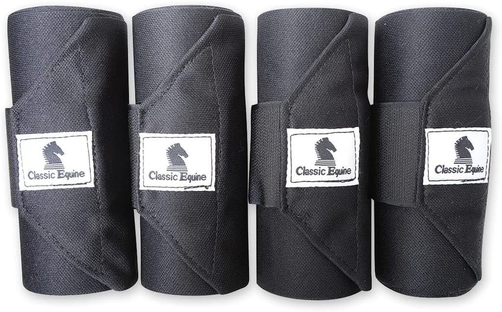 Classic Equine Standing Wrap Bandages black set for horse care