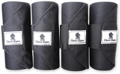 Classic Equine Standing Wrap Bandages black set for horse care