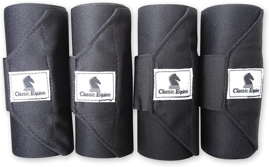 Classic Equine Standing Wrap Bandages black set for horse care