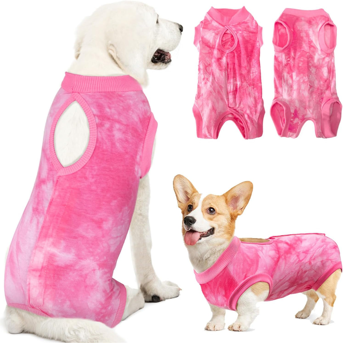 Lukovee Recovery Suit for Dogs, Onesie Surgery Recovery Suit for Female Male Dogs, Abdominal Wounds Cone E-Collar Alternative Prevent Licking Spay Recovery Suit (Grey,Medium) - Image 12