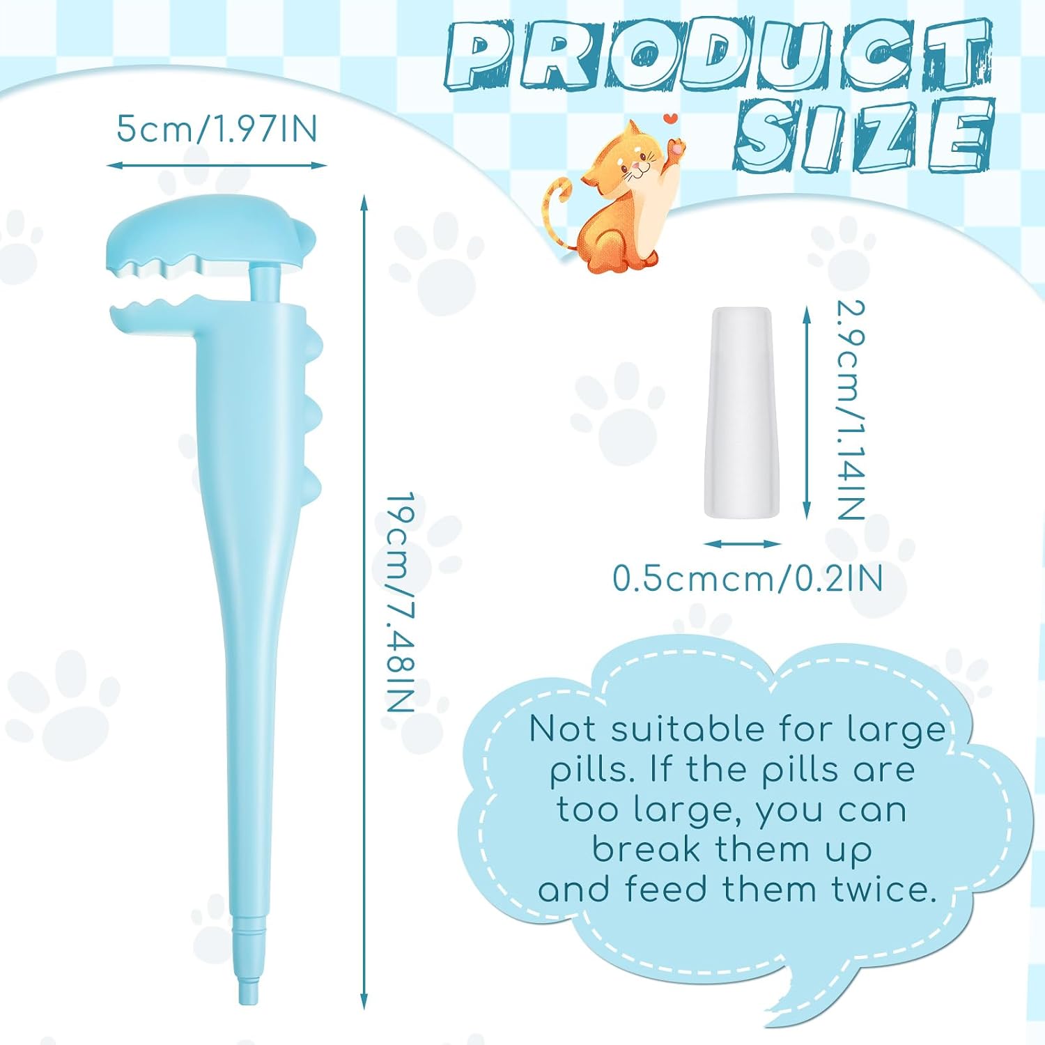 Close up of the soft silicone tip on the Reallnaive dog piller shooter.