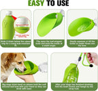 Yonisole reversible dog water dispenser folded flat for compact storage in a backpack.