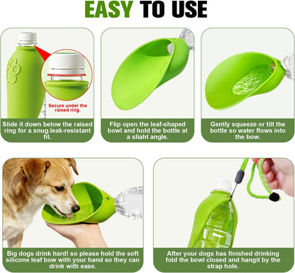 Yonisole reversible dog water dispenser folded flat for compact storage in a backpack.