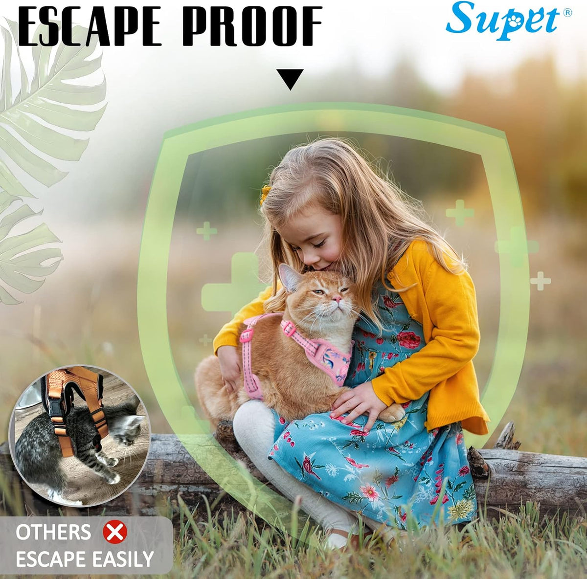 Premium neoprene cat vest showing quick release safety buckle closure
