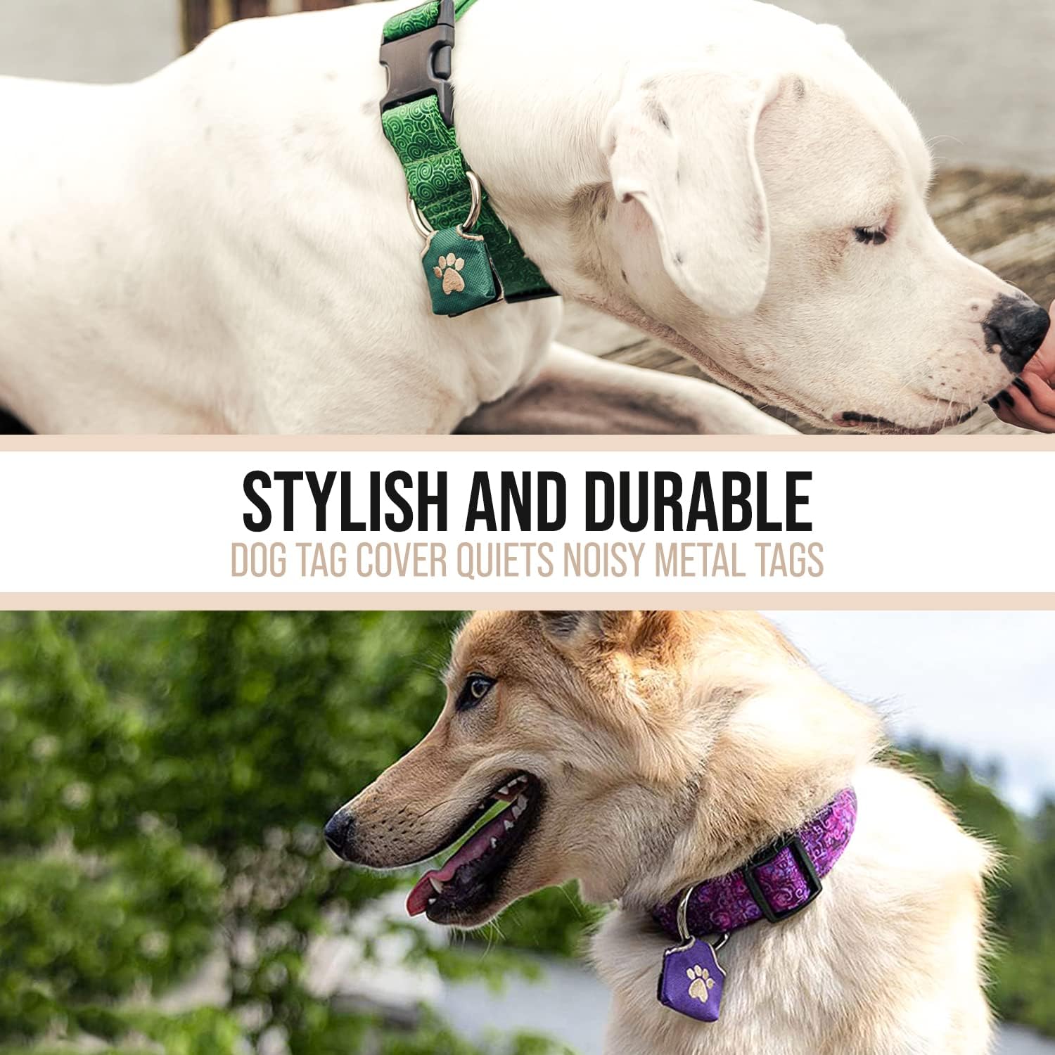 Woofhoof durable nylon pet identification holder with open Velcro closure