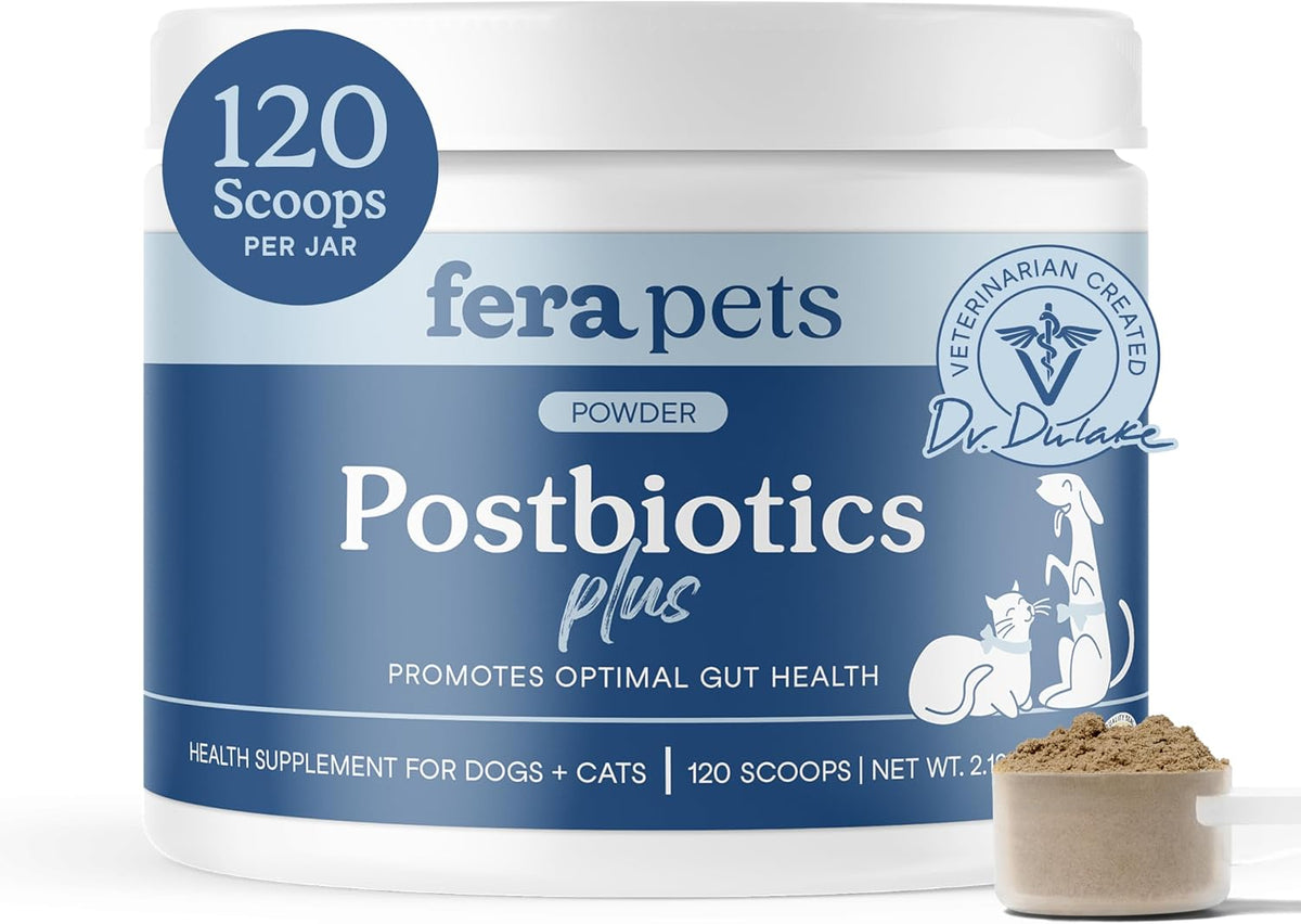 Fera Pets Probiotics for Dogs & Cats with Prebiotics - USDA Organic - Gut Health Powder Supplement with 12 Strains and 5 Billion CFUs - Supports Immunity, Energy and Skin & Coat - 60 Scoops - Image 10