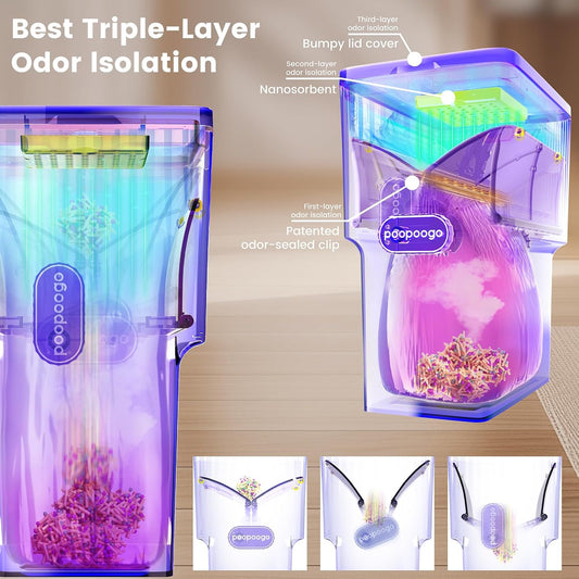 Ayvfirex portable pet waste disposal bin with rotary knob