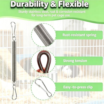 10 Pcs Guinea Pig Water Bottle Spring Clips, Rabbit Water Bottles Springs Holder, Metal Spring Clips Replacement for Small Animal Cages to Hold on Pet Water Bottle Indoor Outdoor for Hamster, Rats - Image 3
