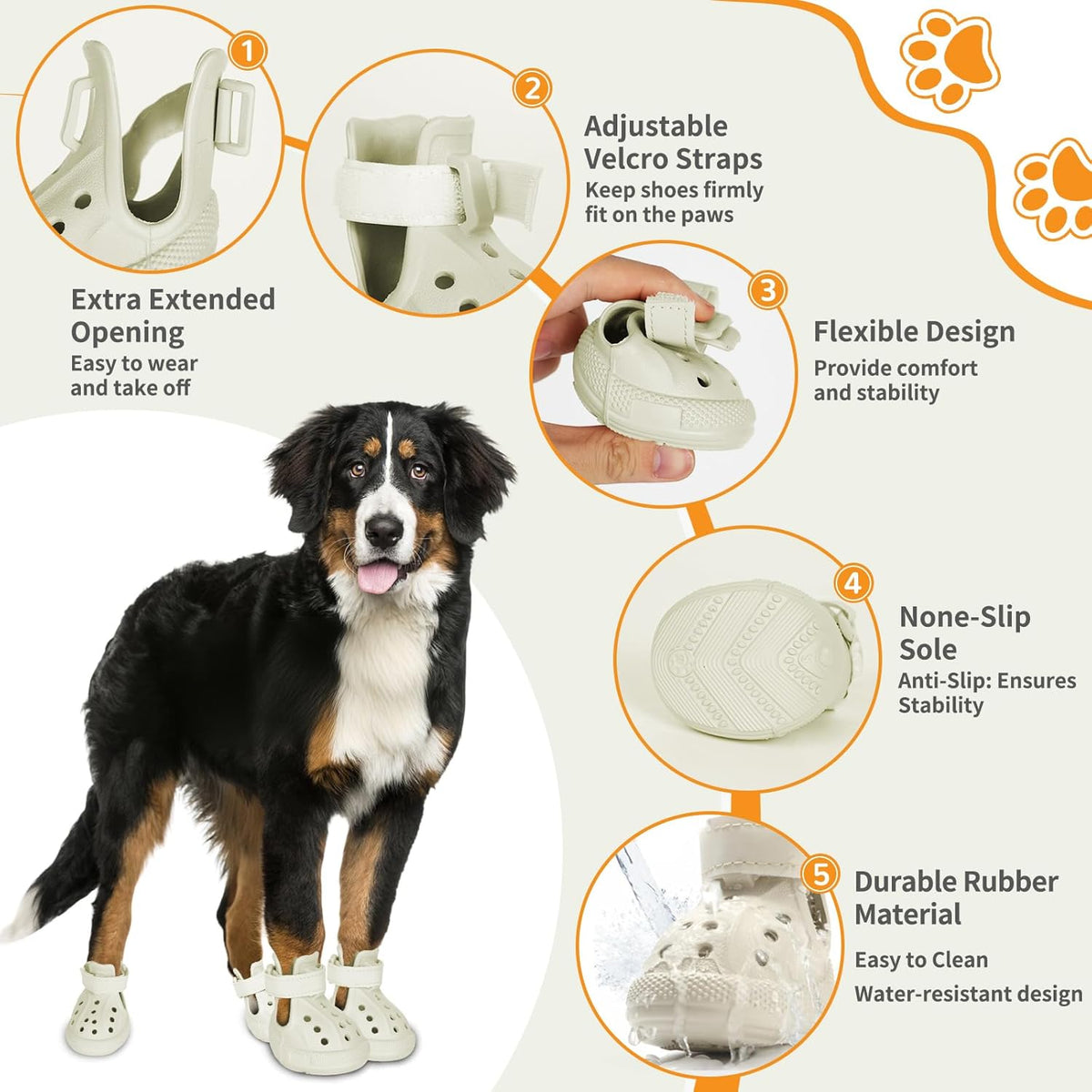 Side profile of Tewiwap waterproof dog boots with adjustable straps