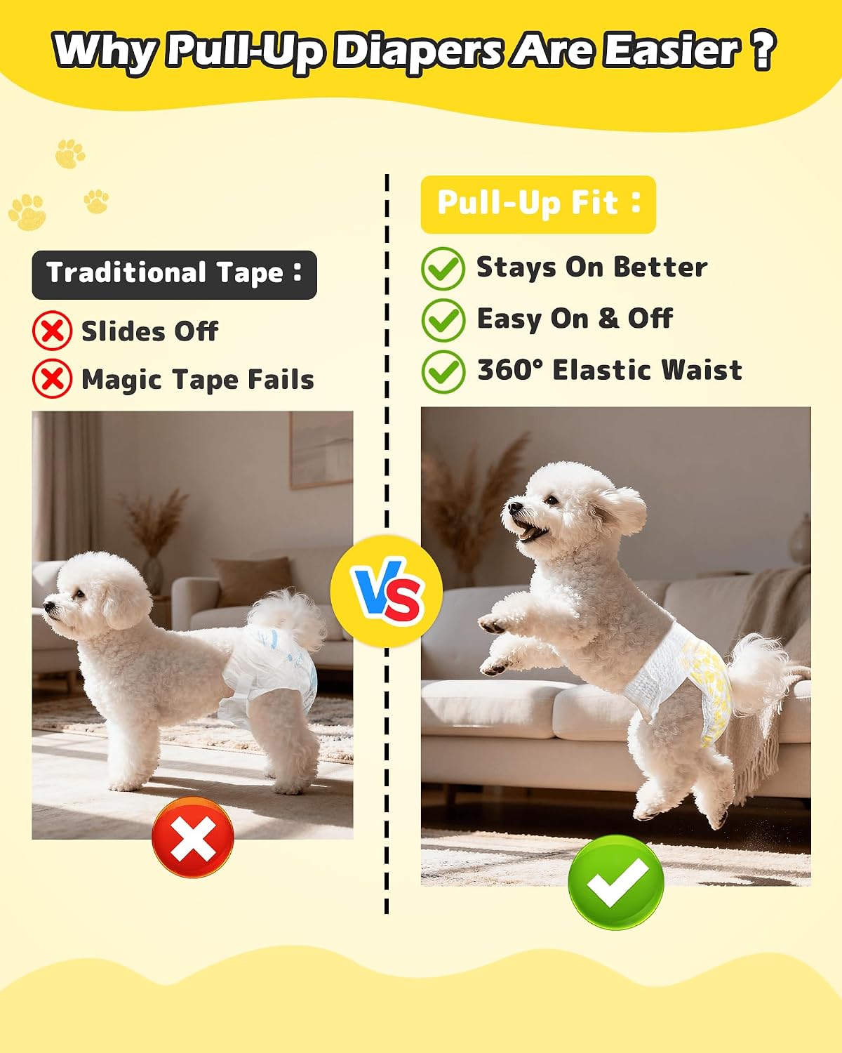 Dono female dog diaper demonstrating the stretchable material and secure tail hole design
