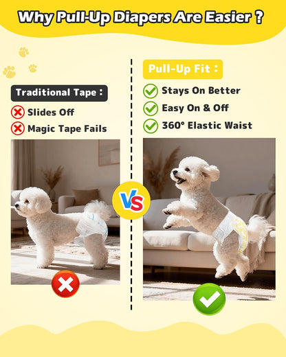 Dono female dog diaper demonstrating the stretchable material and secure tail hole design