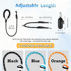 Leosasa dual dog leash splitter showcasing the shock absorbing reflective bungee nylon ropes.