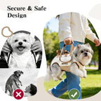Interior view of soft dog carrier with safety leash attachment