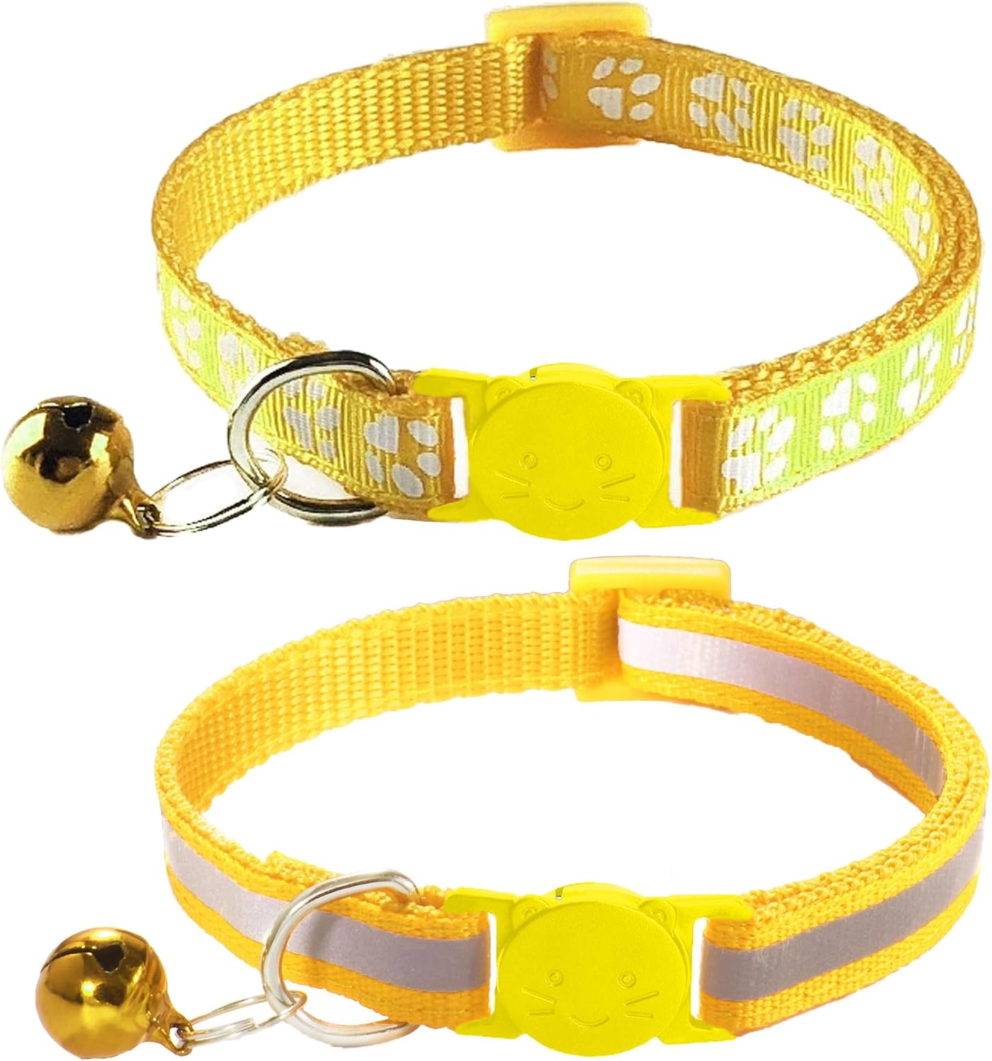 2 Pack Breakaway Cat Collars with Bells, Reflective Design and Claw Print Design, Safety Buckle, Adjustable 7.5-12.5 Inches for Kittens & Cats (Rose) - Image 10