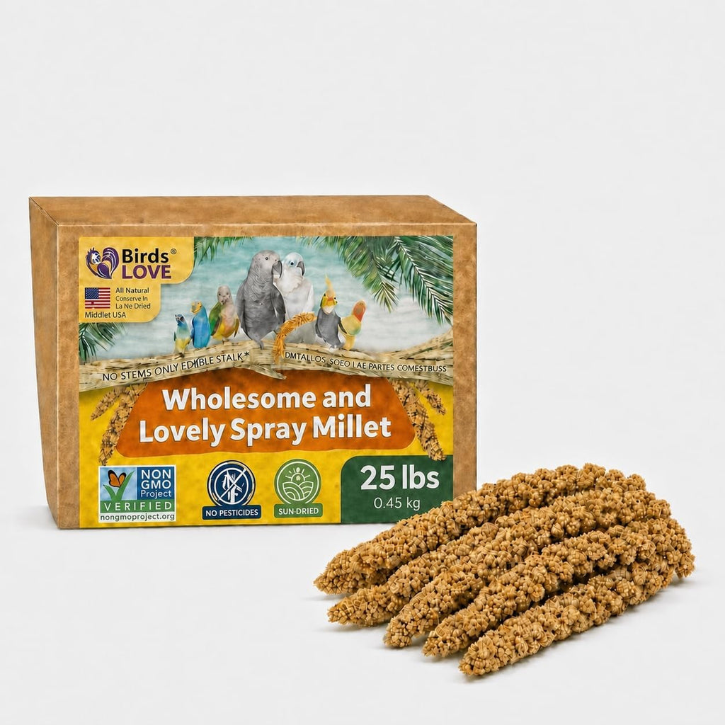 Birds LOVE 5 LB Wholesome Spray Millet for Birds - USA Grown,Non-GMO, Natural Sun-Dried Millet Sprays - Thick Seed-Rich Clusters for Parakeets, Budgies, Cockatiels, Conures, Finches & Parrots - Image 12