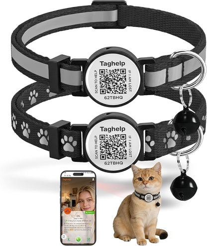 2 Pack Solid & Safe Safety Kitten Collars with Smart QR Code ID Tag for Girl Boy for Cats, Pet Collar, Breakaway Cat Collar,Silent, Lightweight,Durable QR Code Pet ID Tags (Blue) - Image 10