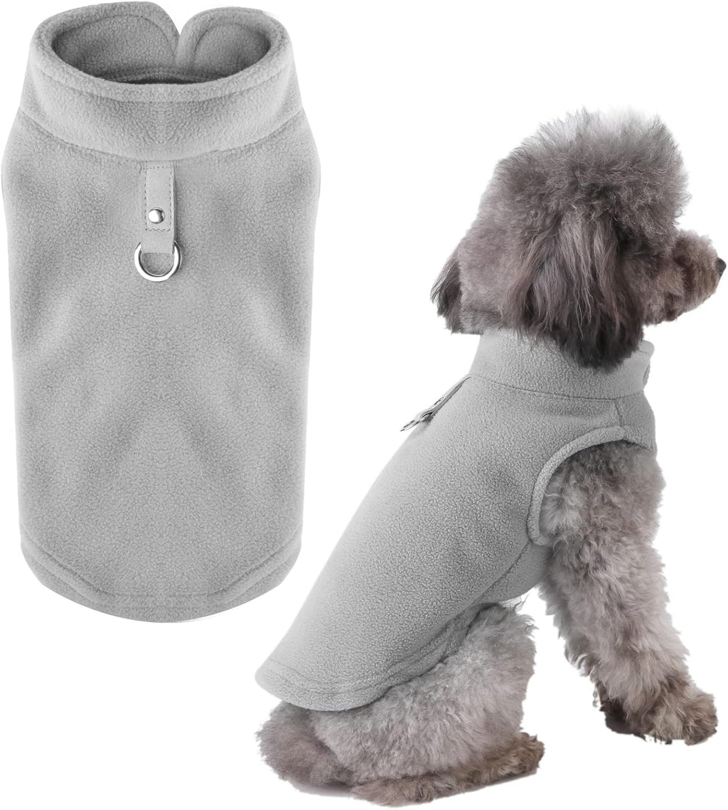 PETCARE Small Dog Sweater Cat Fleece Vest Soft Dog Jacket with Leash O-Ring Winter Warm Pet Pullover Coat Puppy Clothes for Small Dogs Cats Chihuahua Apparel Shih Tzu Costume, Blue - Image 10