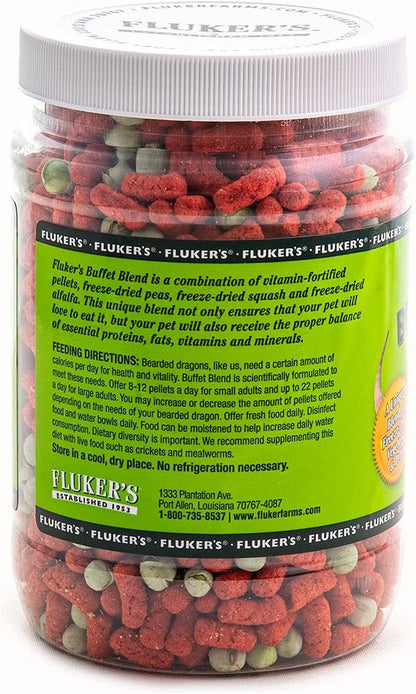 Flukers adult reptile veggie variety food ingredients close up showing freeze dried vegetables
