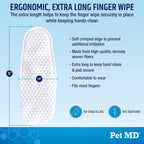 Side profile of Pet MD Advanced Ear Finger Wipes packaging