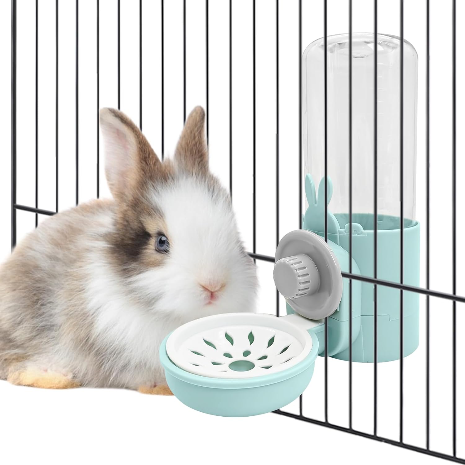 kathson Rabbit Water Dispenser for Cage 17 Oz Hanging Guinea Pig Water Bottle No Drip Gravity Automatic Bunny Water Bottle No Leak Small Animal Water Bottle for Chinchilla Ferret Hamster(Light Blue) - Image 1