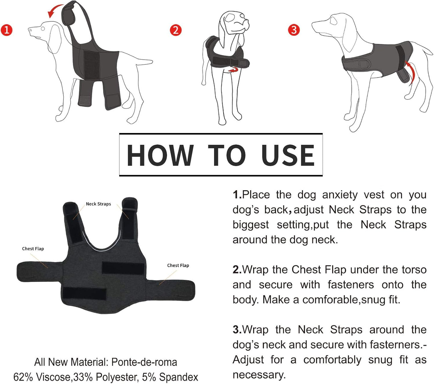 Rose pink pet calming coat showing adjustable neck straps for secure fit