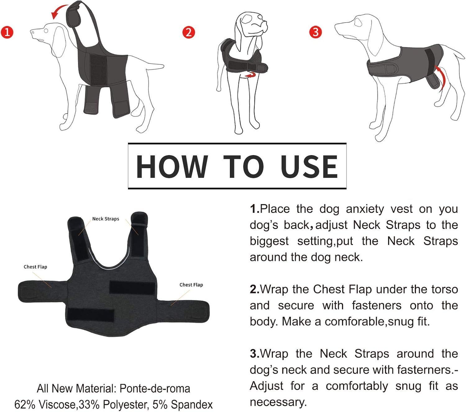 Rose pink pet calming coat showing adjustable neck straps for secure fit