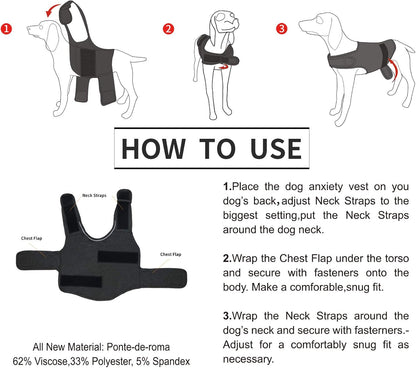 Rose pink pet calming coat showing adjustable neck straps for secure fit